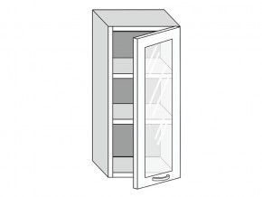 19.40.3 Шкаф настенный (h=913) на 400мм с 1-ой стекл. дверцей в Кусе - kusa.magazin-mebel74.ru | фото