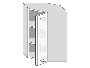 19.60.3у Шкаф настенный (h=913) угловой на 600мм со стекл. дверцей в Кусе - kusa.magazin-mebel74.ru | фото