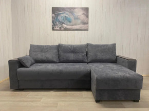 Диван Комфорт-3 ПБ+МДФ Тик-Так велюр Sensey steel grey в Кусе - kusa.magazin-mebel74.ru | фото