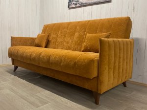 Диван Престиж-3 НПБ, велюр Sensey terracotta в Кусе - kusa.magazin-mebel74.ru | фото