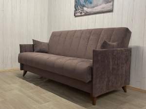 Диван Престиж-3 НПБ, велюр Sensey Dusty plum в Кусе - kusa.magazin-mebel74.ru | фото