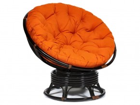 Кресло-качалка Papasan w 23/01 B с подушкой Antique brown, ткань Оранжевый в Кусе - kusa.magazin-mebel74.ru | фото