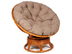 Кресло-качалка Papasan w 23/01 B с подушкой Cognac, экошерсть Коричневый в Кусе - kusa.magazin-mebel74.ru | фото