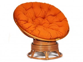 Кресло-качалка Papasan w 23/01 B с подушкой Cognac, ткань Оранжевый в Кусе - kusa.magazin-mebel74.ru | фото