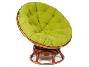 Кресло-качалка Papasan w 23/01 B с подушкой Pecan, флок Олива в Кусе - kusa.magazin-mebel74.ru | фото