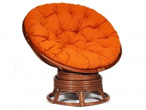 Кресло-качалка Papasan w 23/01 B с подушкой Pecan, ткань Оранжевый в Кусе - kusa.magazin-mebel74.ru | фото