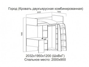 Кровать двухъярусная комбинированная в Кусе - kusa.magazin-mebel74.ru | фото