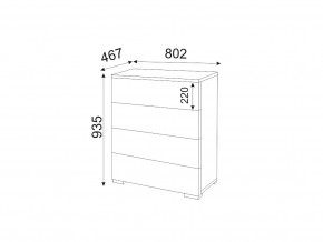 М05 (ручка брусок) Комод (4 ящика) в Кусе - kusa.magazin-mebel74.ru | фото