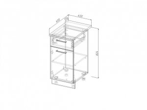 НЯ 40 Модуль нижний Без Столешницы 1 ящик/дверка МНЯ 40 в Кусе - kusa.magazin-mebel74.ru | фото