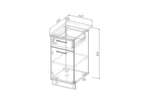 НЯ 40 Модуль нижний Без Столешницы 1 ящик/дверка МНЯ 40 в Кусе - kusa.magazin-mebel74.ru | фото