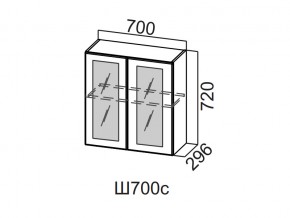 Ш700с/720 Шкаф навесной 700/720 (со стеклом) в Кусе - kusa.magazin-mebel74.ru | фото