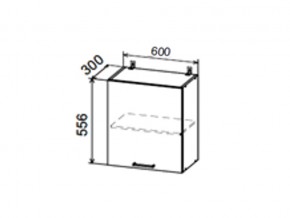 Шкаф верхний ДП600 с 1ой дверкой в Кусе - kusa.magazin-mebel74.ru | фото