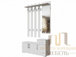 Вешалка с зеркалом 0,8 м №3 Ясень Анкор светлый в Кусе - kusa.magazin-mebel74.ru | фото